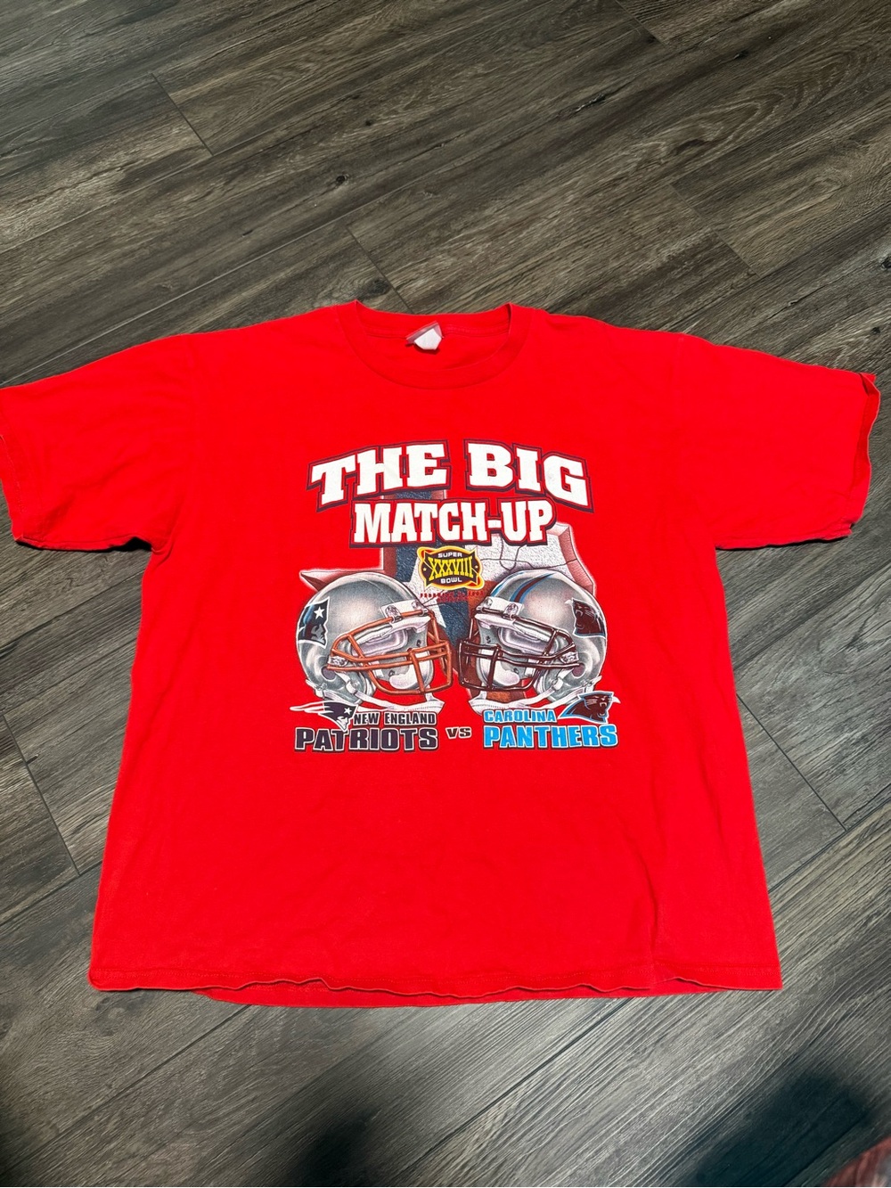 Vintage NFL Super Bowl 38 Patriots Panthers Tee Shirt XL